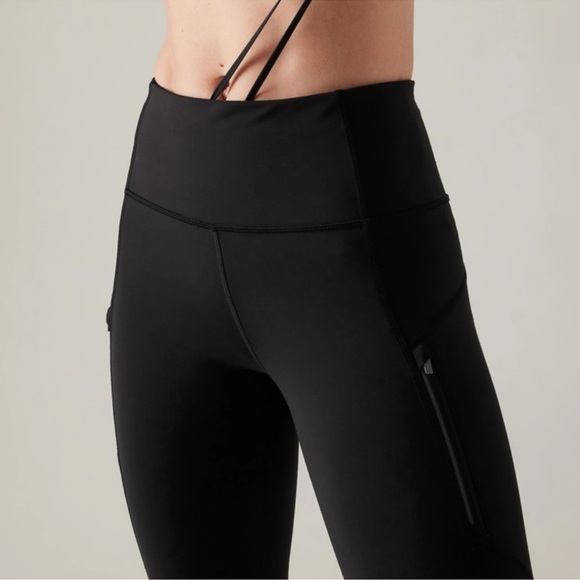 NWOT Athleta Rainier Tights Fleece Lined Black (Large) - Picture 6 of 12
